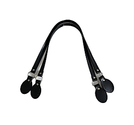 İKİLİ KULAKLI DERİ SAP - siyah