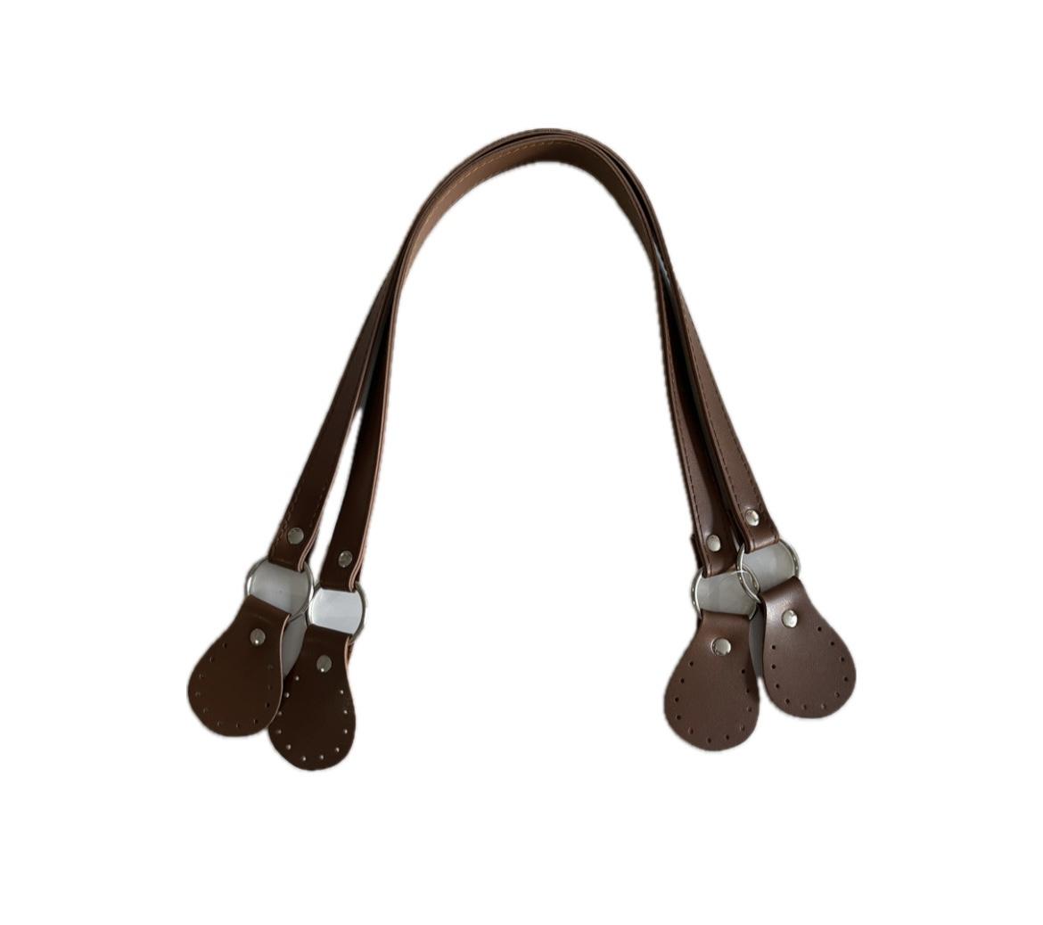 İKİLİ KULAKLI DERİ SAP - kahverengi